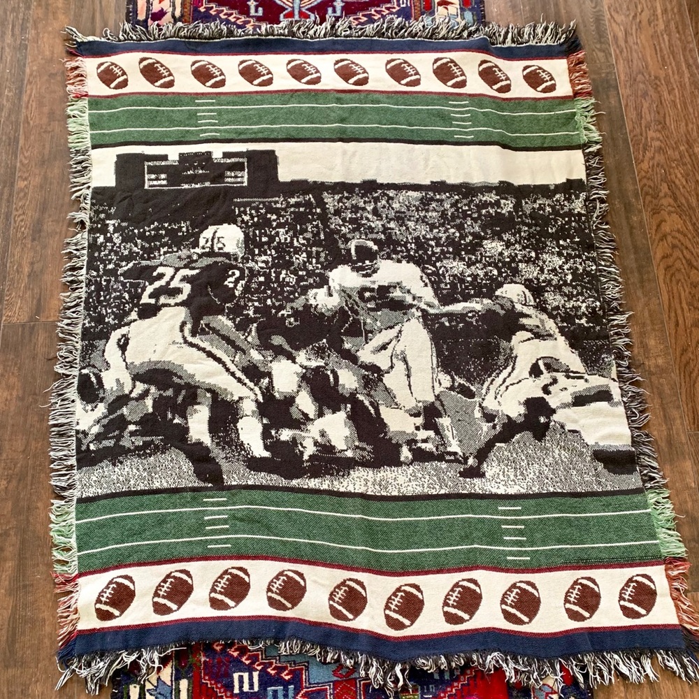 Football woven throw blanket